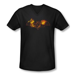Batman - Mens Molten Logo V-Neck T-Shirt