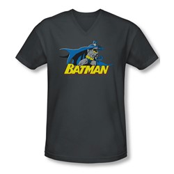 Batman - Mens 8 Bit Cape V-Neck T-Shirt