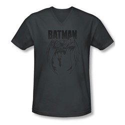 Batman - Mens Grey Noise V-Neck T-Shirt