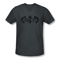 Batman - Mens Crackle Bat V-Neck T-Shirt