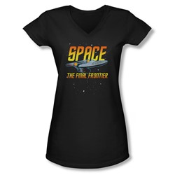 Star Trek - Juniors Space V-Neck T-Shirt