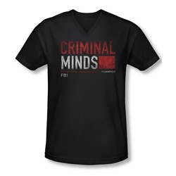 Criminal Minds - Mens Title Card V-Neck T-Shirt