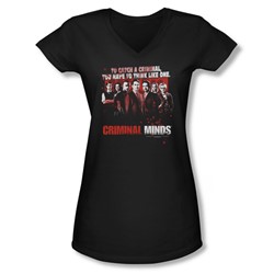 Criminal Minds - Juniors Think Like One V-Neck T-Shirt