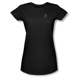 Star Trek - Juniors Darkness Command Logo Sheer T-Shirt