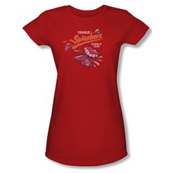 Dubble Bubble - Juniors Distress Logo Sheer T-Shirt