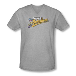 Dubble Bubble - Mens Tongue Splashers Logo V-Neck T-Shirt