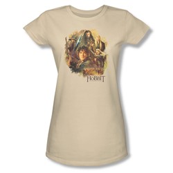 Hobbit - Juniors Collage Sheer T-Shirt