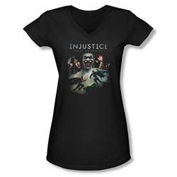 Injustice Gods Among Us - Juniors Key Art V-Neck T-Shirt