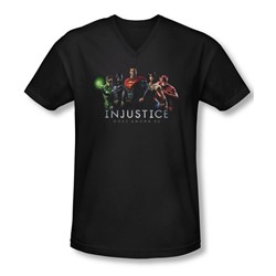 Injustice Gods Among Us - Mens Injustice League V-Neck T-Shirt