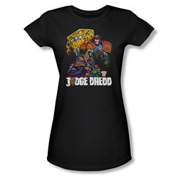 Judge Dredd - Juniors Bike And Badge Sheer T-Shirt