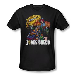 Judge Dredd - Mens Bike And Badge Slim Fit T-Shirt
