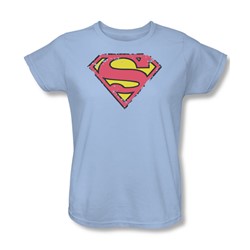 Superman - Womens Distressed Shield T-Shirt