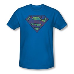 Superman - Mens Tattered Shield Slim Fit T-Shirt