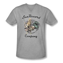 Sun - Mens Rockin Rooster Logo V-Neck T-Shirt