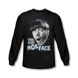 Three Stooges - Mens Moe Face Longsleeve T-Shirt