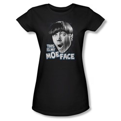 Three Stooges - Juniors Moe Face Sheer T-Shirt