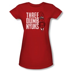 Three Stooges - Juniors Three Dumb Nyuks Sheer T-Shirt