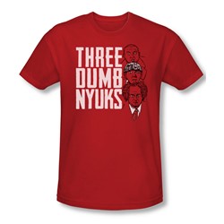 Three Stooges - Mens Three Dumb Nyuks Slim Fit T-Shirt