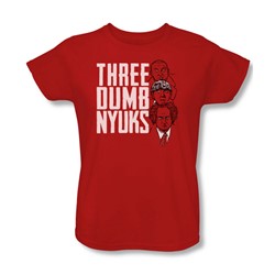 Three Stooges - Womens Three Dumb Nyuks T-Shirt
