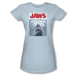 Jaws - Juniors Graphic Poster Sheer T-Shirt
