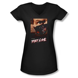 They Live - Juniors Poster V-Neck T-Shirt