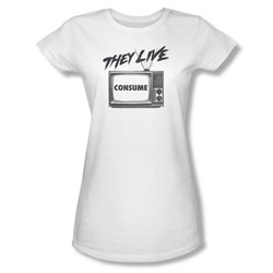 They Live - Juniors Consume Sheer T-Shirt