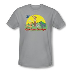 Curious George - Mens Sunny Friends Slim Fit T-Shirt