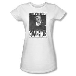Scarface - Juniors Business Face Sheer T-Shirt