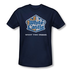 White Castle - Mens Distressed Logo Slim Fit T-Shirt