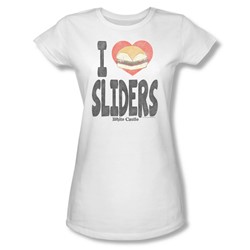 White Castle - Juniors I Heart Sliders Sheer T-Shirt