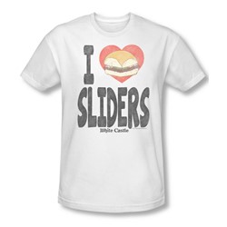 White Castle - Mens I Heart Sliders Slim Fit T-Shirt