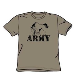 Army - Distressed - Adult Safari Green S/S T-Shirt For Men