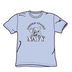 Navy - Cracked - Adult Light Blue S/S T-Shirt For Men