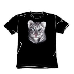 White Tiger Cub - Adult Black S/S T-Shirt For Men