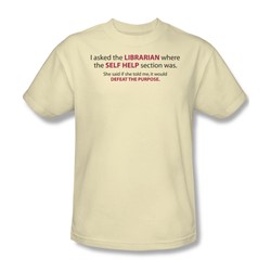 Librarian Self Help - Mens T-Shirt In Cream