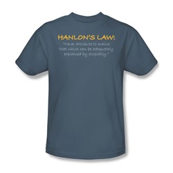 Hanlon'S Law - Mens T-Shirt In Slate