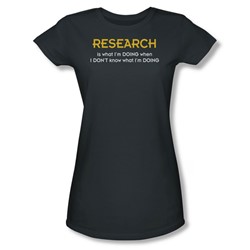 Research - Juniors Sheer T-Shirt In Charcoal