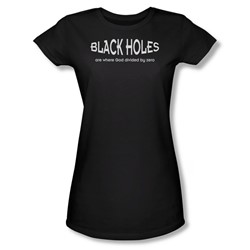 Funny Tees - Juniors Black Holes Sheer T-Shirt
