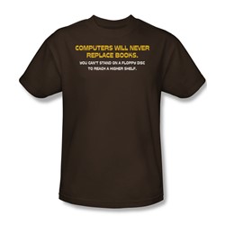 Never Replace Books - Mens T-Shirt In Coffee