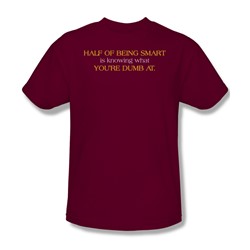 Half Of Being Smart - Mens T-Shirt In Cardinal