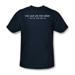 Live On The Edge - Mens T-Shirt In Navy