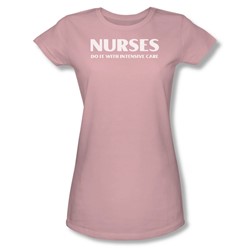 Nurses Do It - Juniors Sheer T-Shirt In Pink