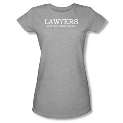 Lawyers Do It Justice - Juniors Sheer T-Shirt In Heather