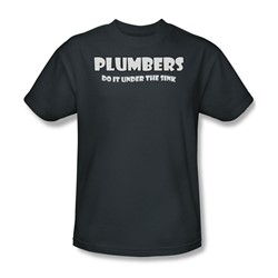 Plumbers Do It...Briefs - Mens T-Shirt In Charcoal