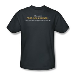 Food, Sex & Silence - Mens T-Shirt In Charcoal