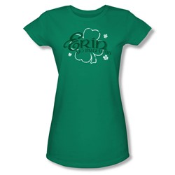 Erin Go Braless - Juniors Sheer T-Shirt In Kelly Green