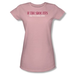 If The Shoe Fits - Juniors Sheer T-Shirt In Pink