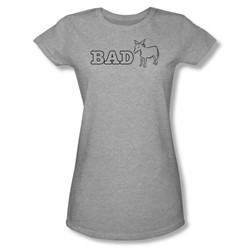Bad Ass - Juniors Sheer T-Shirt In Heather