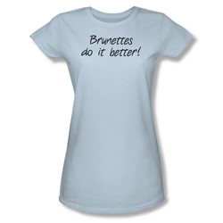 Brunettes - Juniors Sheer T-Shirt In Light Blue