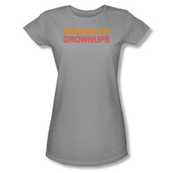 Drukin Grownups - Juniors Sheer T-Shirt In Silver